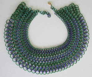 Egyptian Collar in Green and Purple