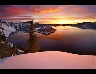 Crater Lake in Crimson...