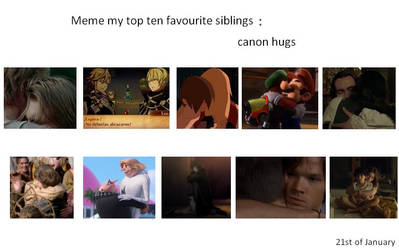 Top 10 siblings : canon hugs