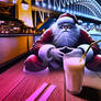 Santa Clauses Is At Sydney Harbour Australia