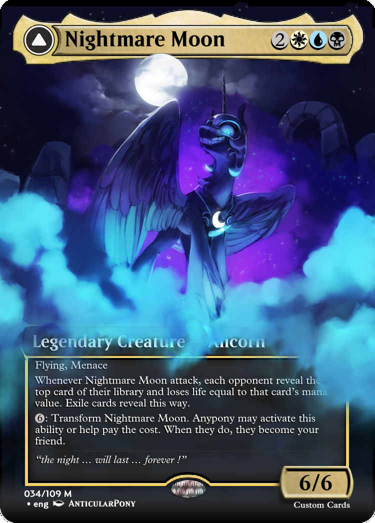 nightmare moon mtg card MLP CCG Premiere #210 UR Pack Breakers Reverse Type Luna My Little Pony Card
