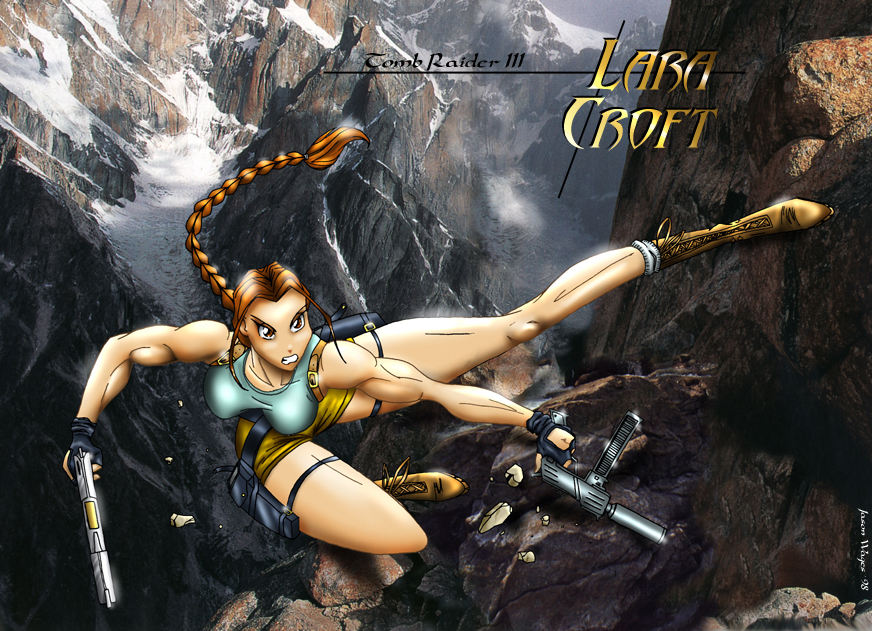 Lara Croft on the Mountain