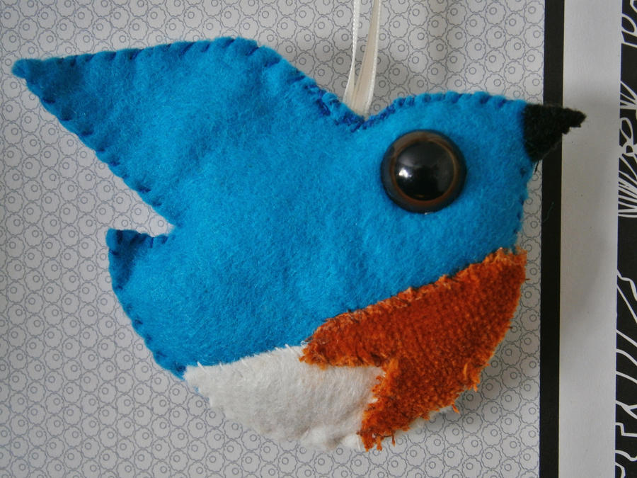 Bluebird - handstitched felt ornament