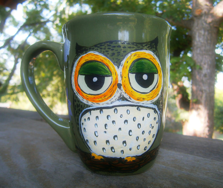 Blue Owl Green Owl - Coffee Mug