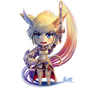 Chibi Paladin Miqo'te FFXIV