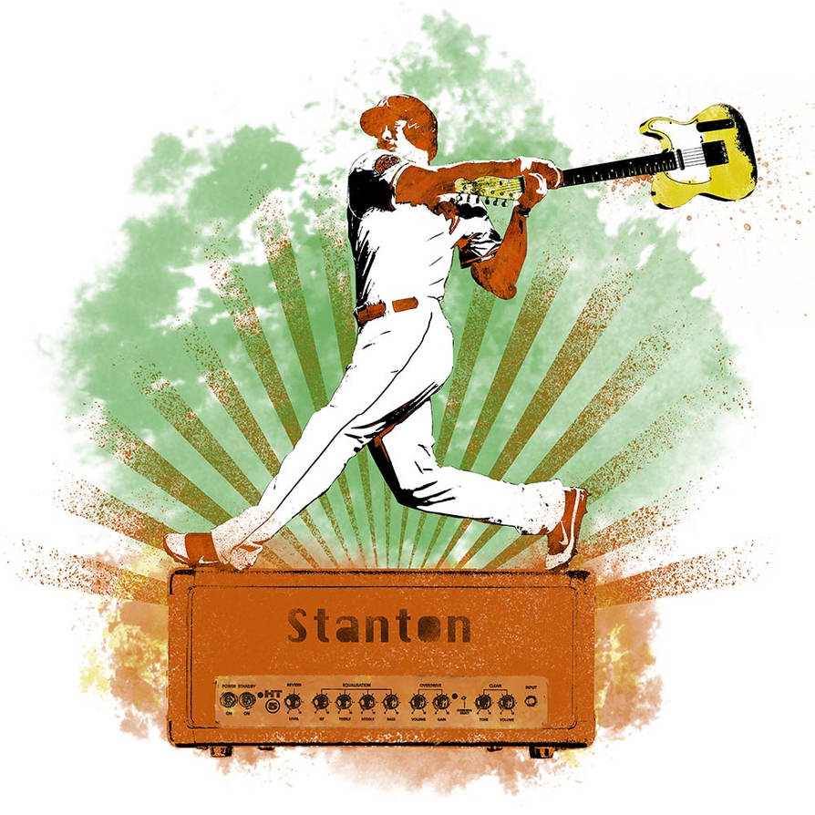 Giancarlo Stanton at bat with a telecaster by goojoob on DeviantArt