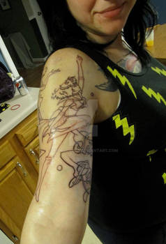 Sailor Moon half sleeve tattoo, in progress.