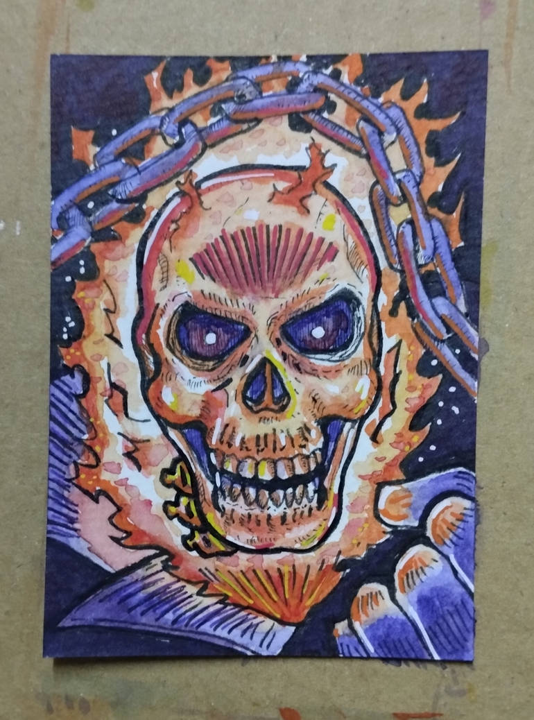 Ghost Rider Schech Ghost Rider Sketch Card by madmi83 on DeviantArt