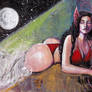 Scarlet witch on the cosmic beach