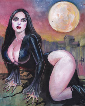 Morticia on moonlight 