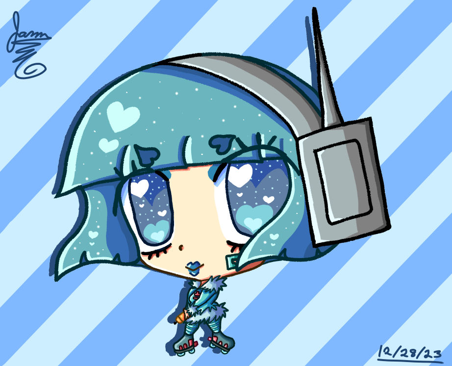 Chibi Mew (Jet set Radio) (Dec 2023) by SparklyQueenCupcake on DeviantArt