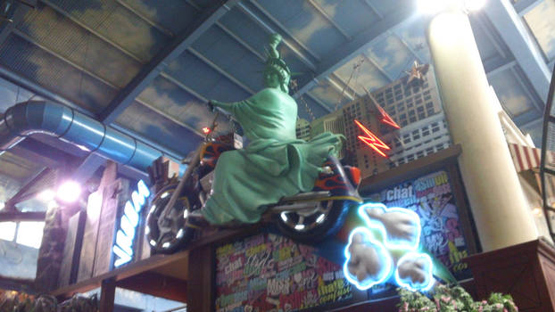 Lady Liberty on a Motorcycle