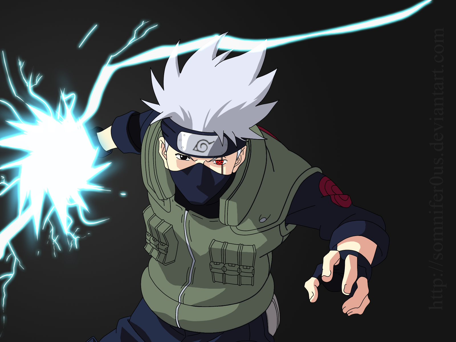 Kakashi from naruto illustration, anime, kakashi hatake, naruto uzumaki. 