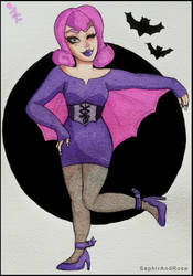 Inktober #5 - Bat Lady by Saphir-And-Rose