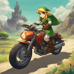 Link riding from hyrule town