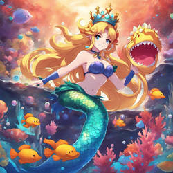 Bowsette as a mermaid