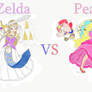Brawl between Peach and Zelda