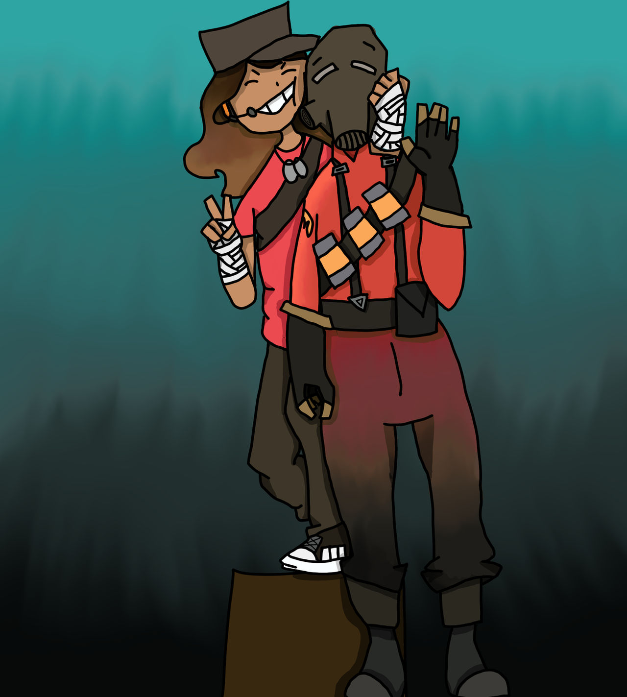 Pyro Vs. Scout Pyro and Scout by InkyAshes on DeviantArt