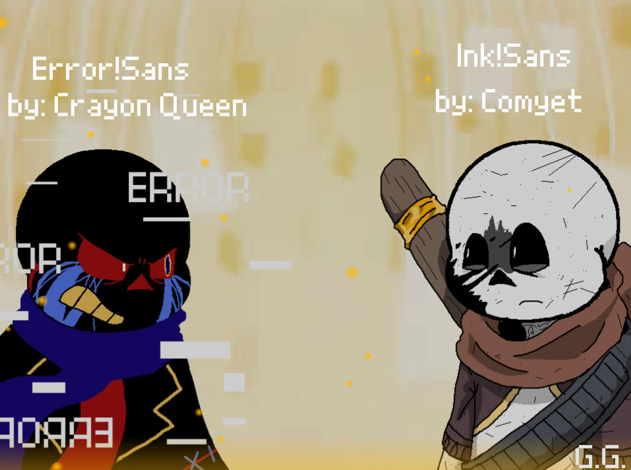 Sans Rror Error!Sans vs Ink!Sans Art by OnesLightedPath on DeviantArt