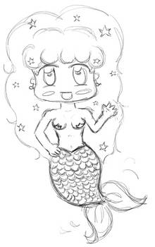 chibi mermaid sketch