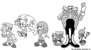 Sonic Character Line-Up v1, inked