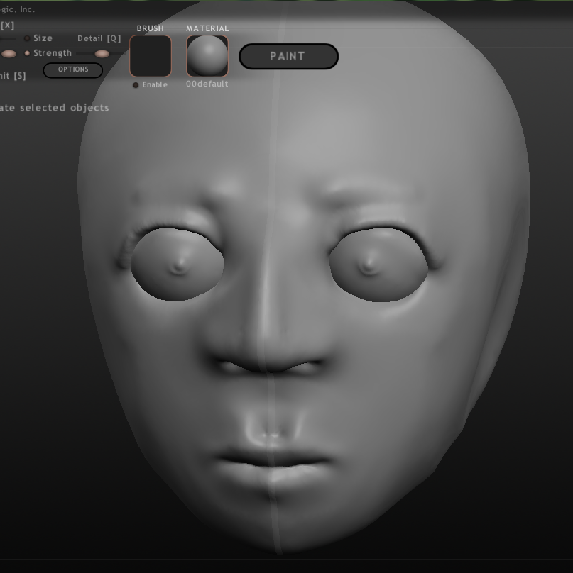 Sculpting a 3D head