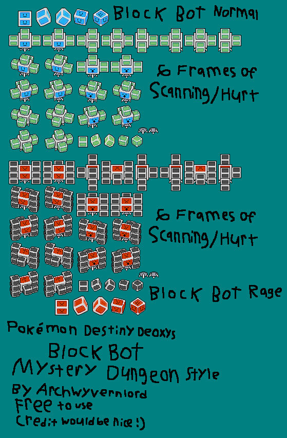 Pokemon Block Bot Mystery Dungeon Style by Archwyvernlord on DeviantArt