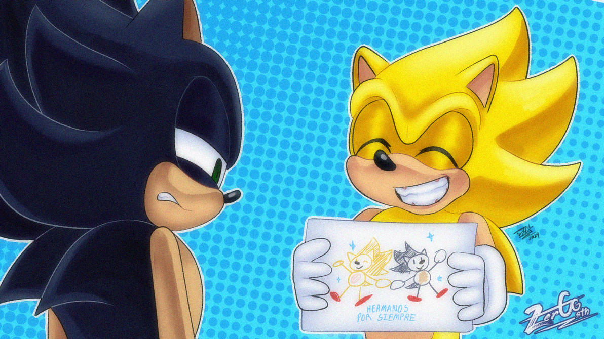 Super and Dark Sonic - El Dibujo by AsunaSTH99 on DeviantArt