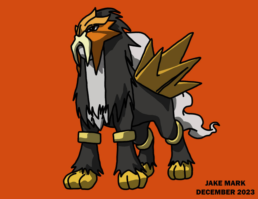 Entei Names Entei Cartoon by DrawingJakeM on DeviantArt