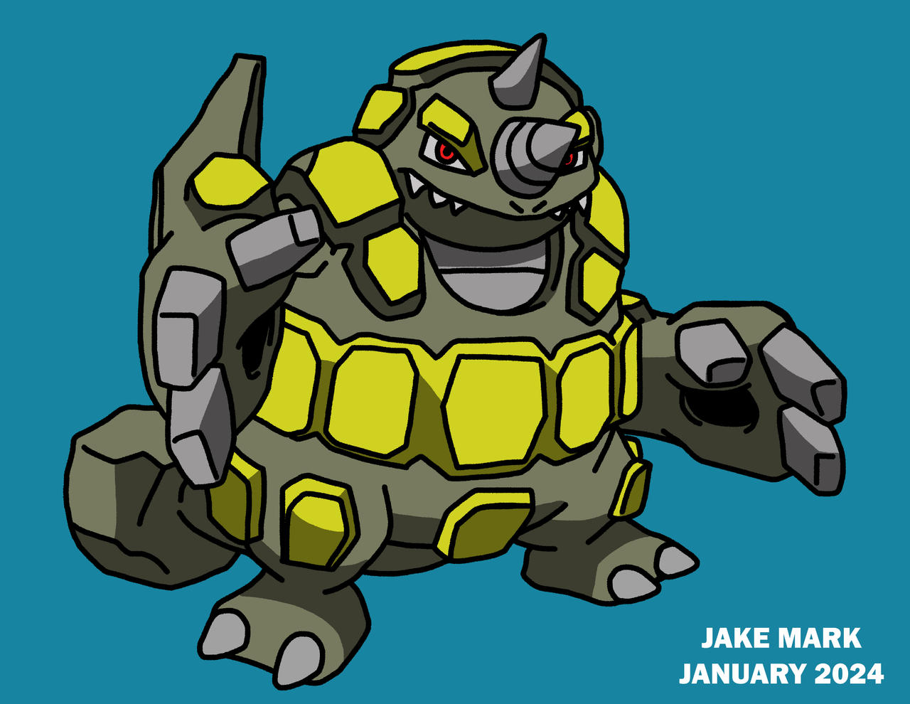 Shiny Rhyperior Cartoon by DrawingJakeM on DeviantArt