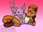 Vulpix and Espeon used Attract