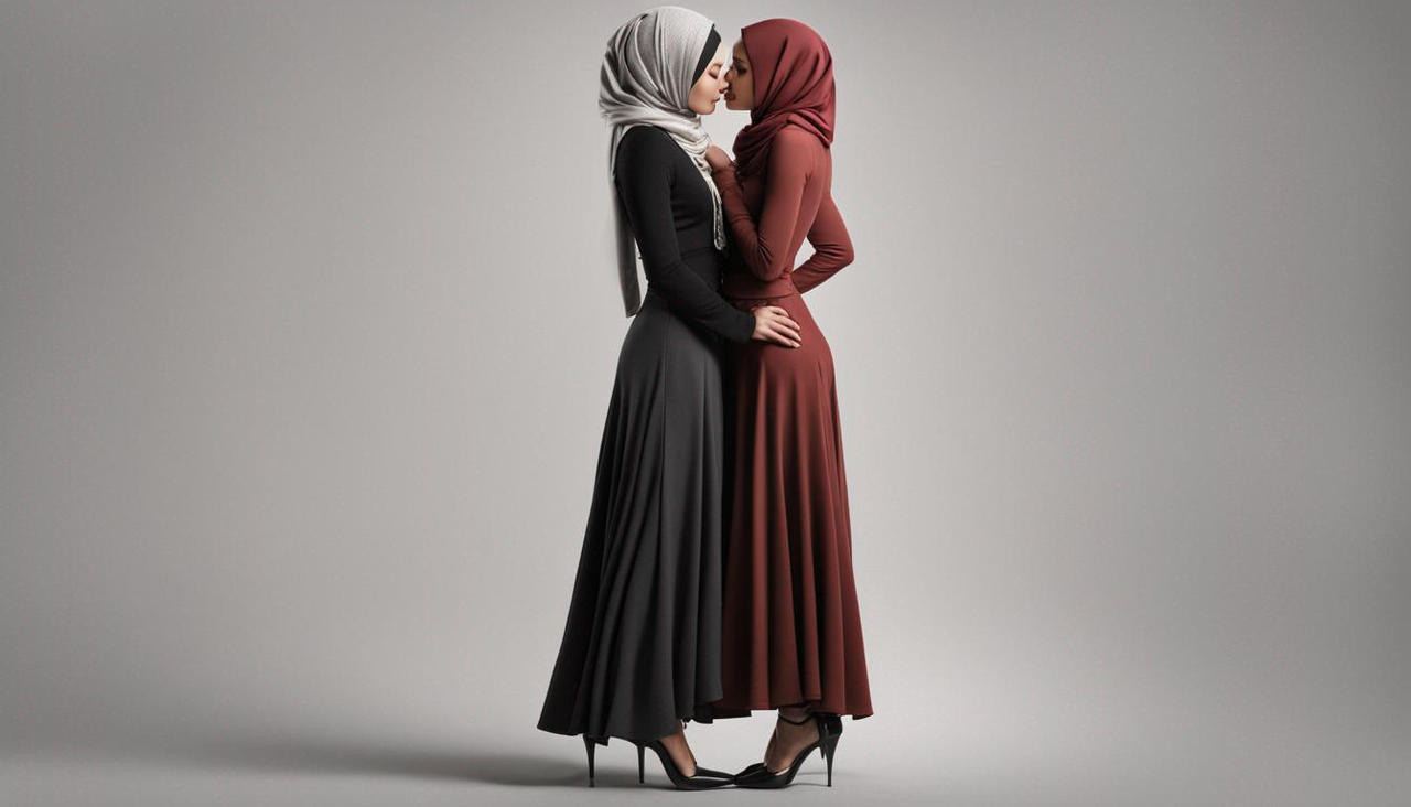 lesbian hijab Burcu, aysel and Melisa, wearing l