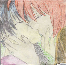Kenshin and Kaoru kiss