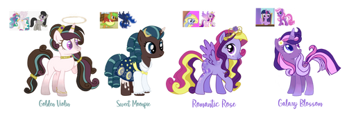 [OPEN ADOPT] MLP Princesses x Random Pony Ships by vernorexxia