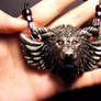 Guardian Wolf pendant in Gray
