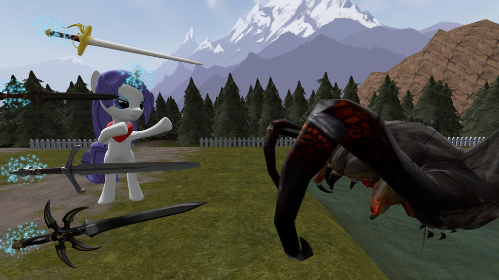 Mlp Rarity Fighting Rarity Vs The Giant Crab by Fullmoonrose7 on DeviantArt