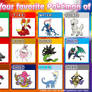Favorite Kalos Pokemon of each type