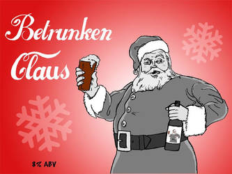 betrunken claus holiday ale label