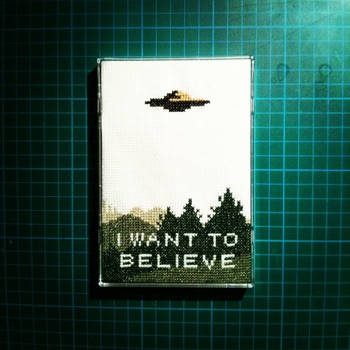 X Files cross stitch - I Want To Believe poster