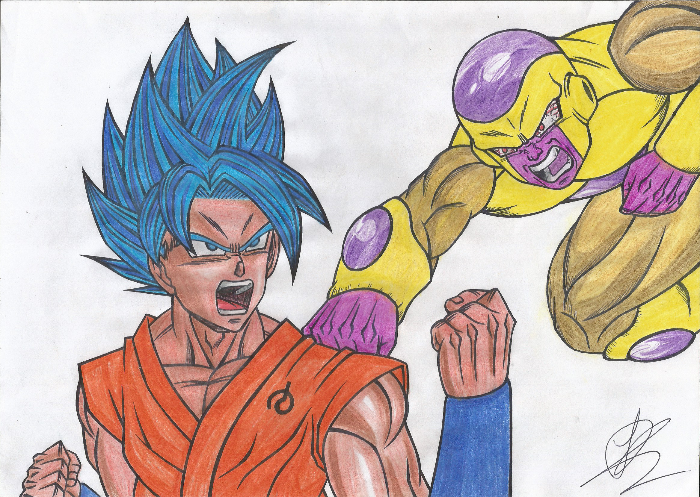 Goku ssj blue vs Golden Freeza by HenriqueDBZ on DeviantArt