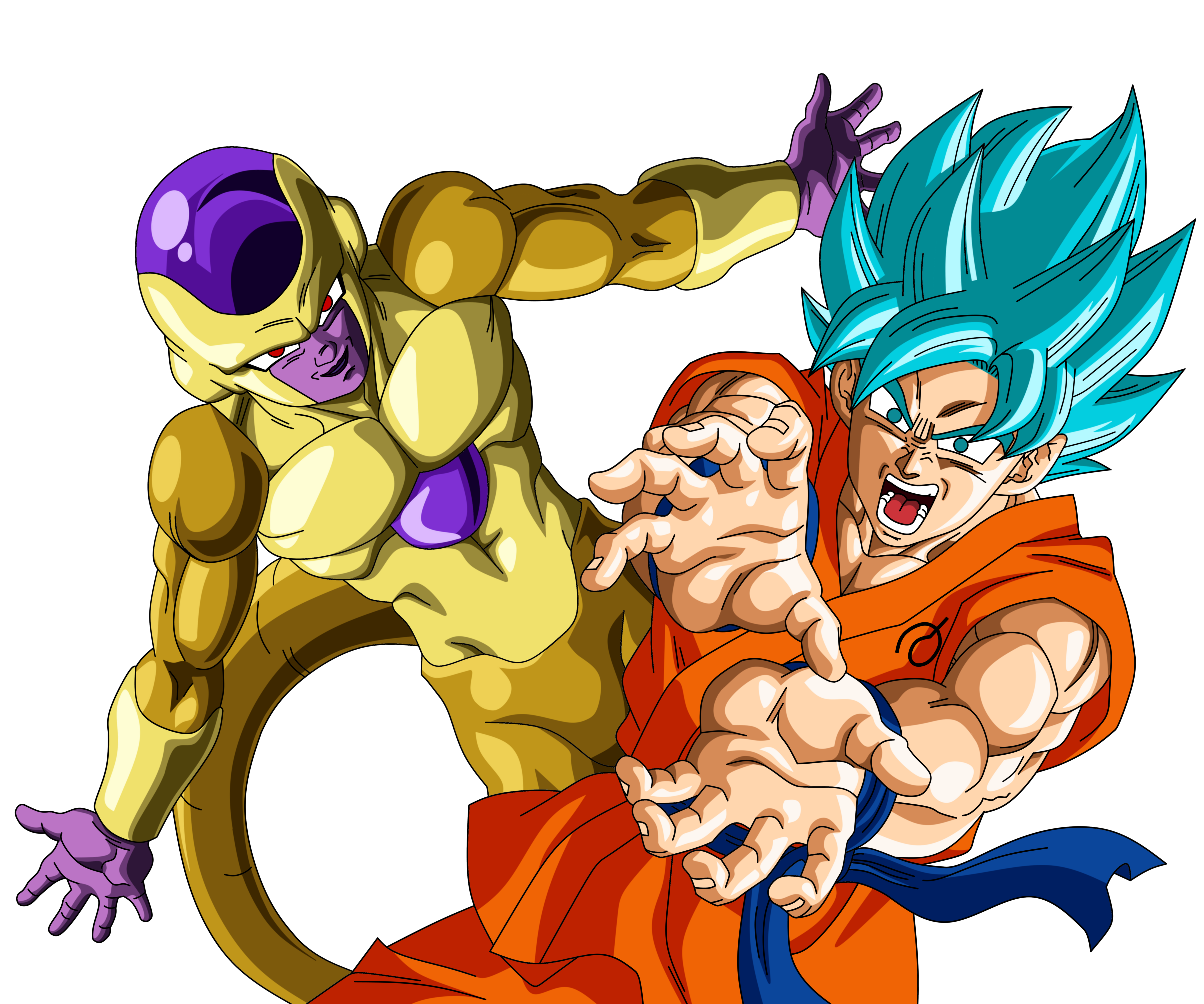 Goku ssj blue vs Golden Freeza by HenriqueDBZ on DeviantArt