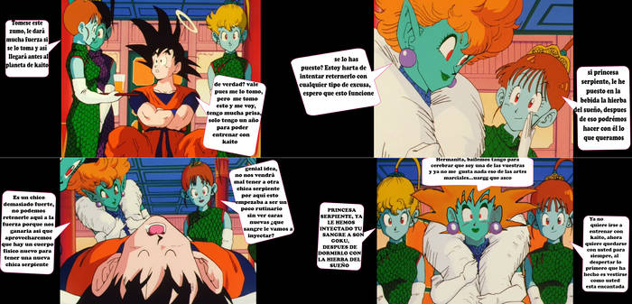 Goku inyectado con sangre de la princesa serpierte