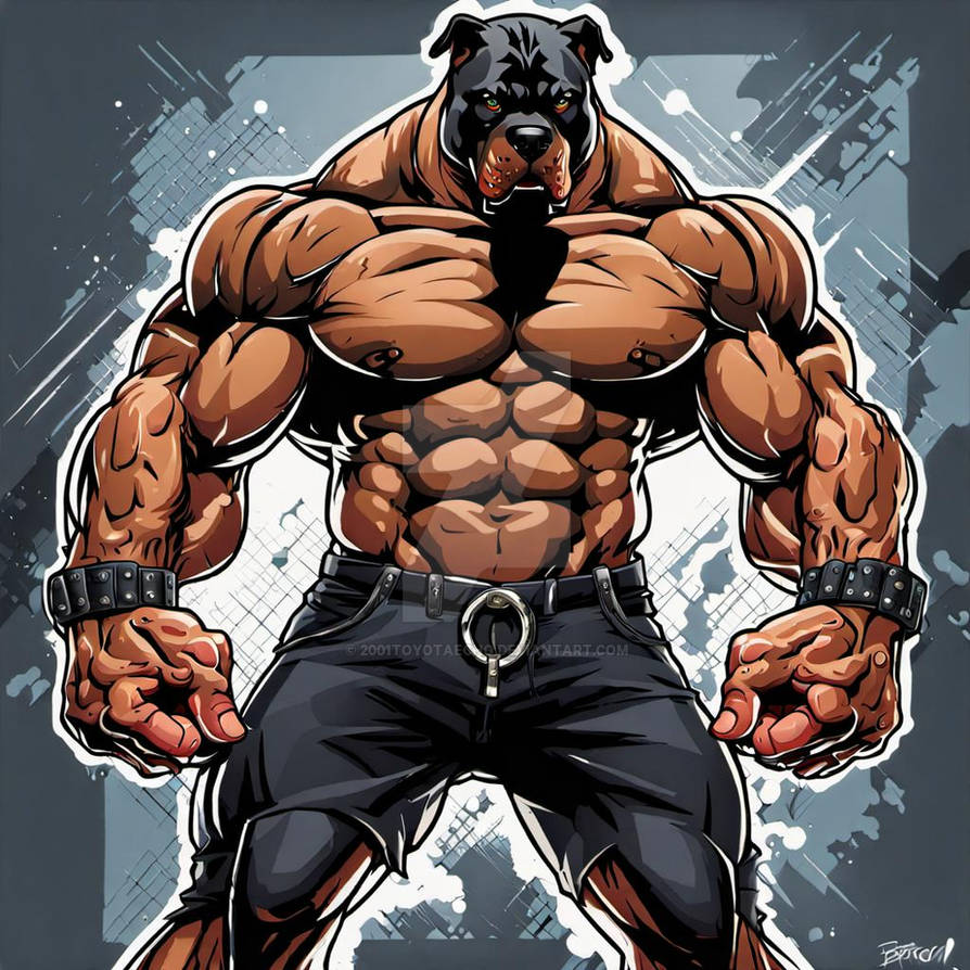 Cartoon digital Anthro Rottweiler beast mode blood by 2001Toyotaecho on ...