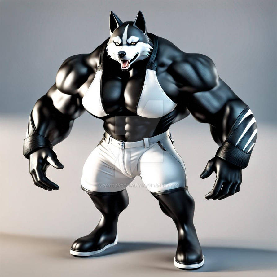 3d Digital Anthro Husky Fox Wolf Mega Hyper Xxxl M