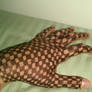 another view of checker-bored hand