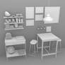 Kitchen Interior set2 Blender 3D model