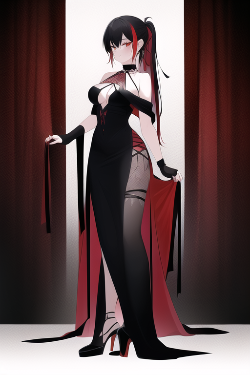 Black haired bright red highlights goth woman wear by VARM209 on DeviantArt Black haired bright red highlights goth woman wear by VARM209 on DeviantArt