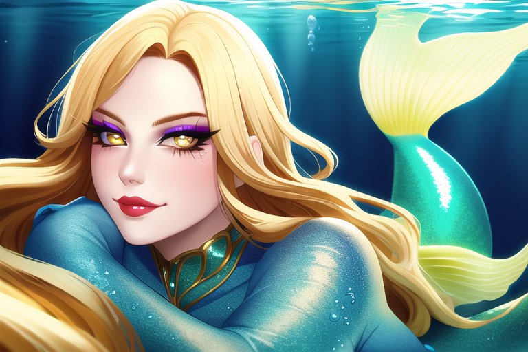 Mermaid Woman With Golden Hair And Golden Eyes, Gu by VARM209 on DeviantArt