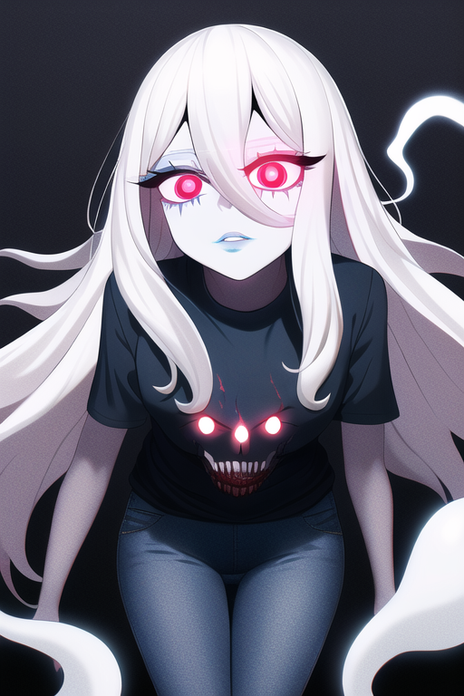 Ghost With Long White Hair Red Eyes Wearing A Blac by VARM209 on DeviantArt Ghost With Long White Hair Red Eyes Wearing A Blac by VARM209 on DeviantArt