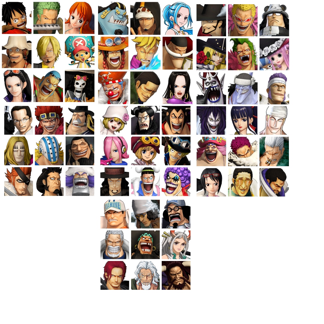 My dream One Piece fighting game roster, modeled after FighterZ